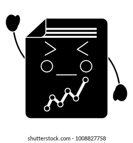 angry graph chart kawaii icon image 