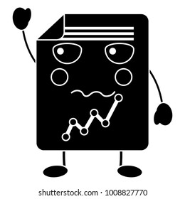 angry graph chart kawaii icon image 