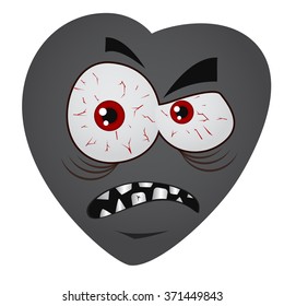 Angry gray heart.