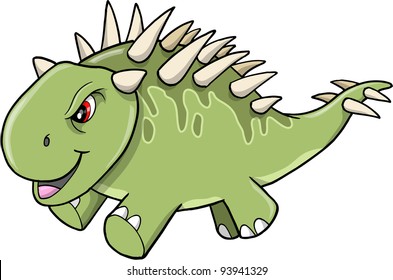 Angry Green Dinosaur Vector illustration