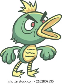 Angry Green Duck Monster Illustration