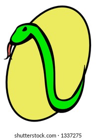 angry green snake in a standing position illustration