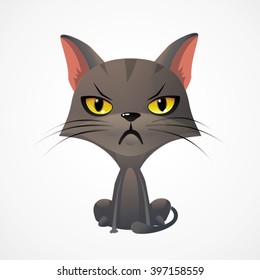 Angry Grey Cat Cartoon