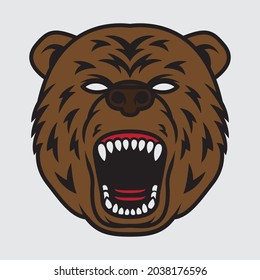 Angry grizzly bear vector graphic 