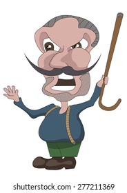 Angry grumpy senior