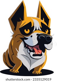 Angry Guardian: This vector dog takes its protective duties seriously.