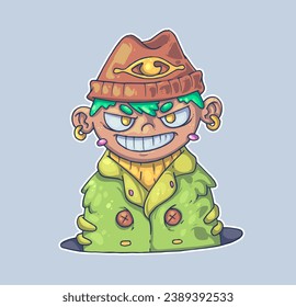 Hombre enojado. Caricatura vectorial. Estilo de moda. Ilustración vectorial.
