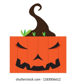 Angry halloween cartoon pumpkin avatar