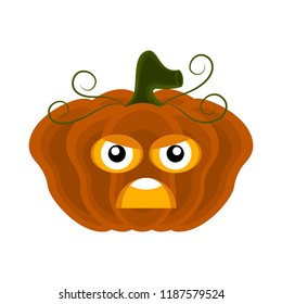 Angry halloween pumpkin cartoon character