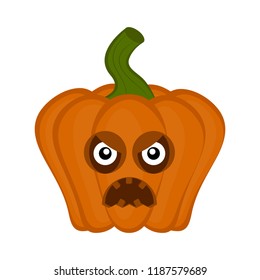 Angry halloween pumpkin cartoon character