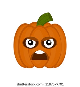 Angry halloween pumpkin cartoon character