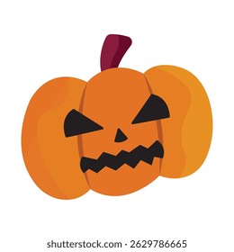 Angry halloween pumpkin face. Vector illustration