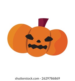 Angry halloween pumpkin face. Vector illustration