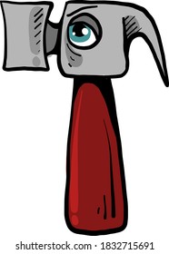 Martillo enojado, ilustración, vector sobre fondo blanco