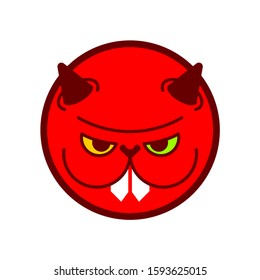 Angry hamster. Crazy rodent. Devil Mad animal. Vector illustration