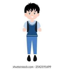 angry, happy, expression boy cartoon design. back toschool