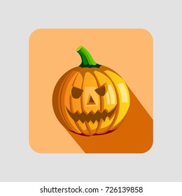 Angry Happy Halloween pumpkin. Vector illustration on a Halloween theme.