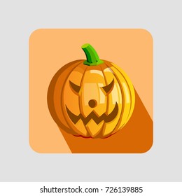 Angry Happy Halloween pumpkin. Vector illustration on a Halloween theme.