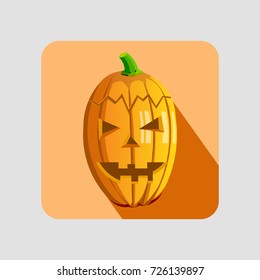 Angry Happy Halloween pumpkin. Vector illustration on a Halloween theme.
