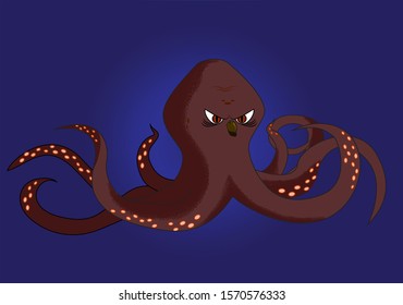 
Angry And Harmful Octopus With A Small Beak