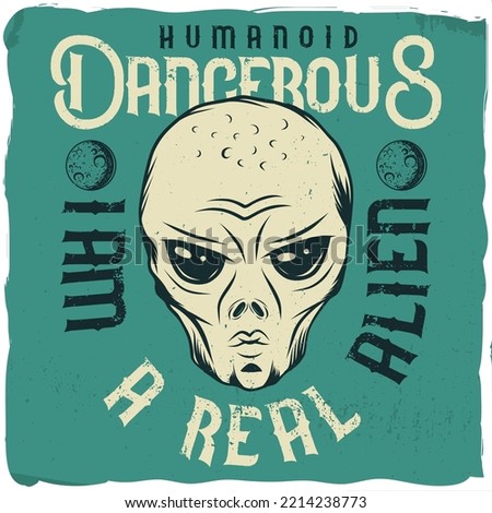 An angry head of an alien, dangerous invader