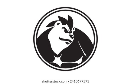 logotipo del oso cabeza enfadado para cualquier negocio