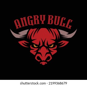 angry head bull logo illustration