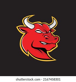 angry head bull logo template design for business. wild animal sign and symbol.