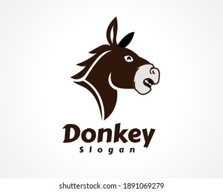 angry head donkey art logo, icon symbol design inspiration illustration