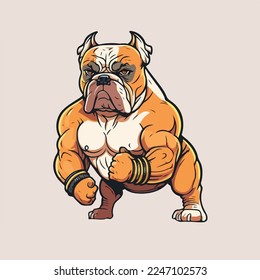 angry head mascot of bulldog