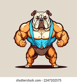 angry head mascot of bulldog