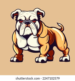 angry head mascot of bulldog