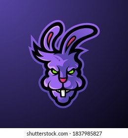 Angry head mascot logo of Rabbit, concept style for sport logo, badge, emblem and t shirt printing