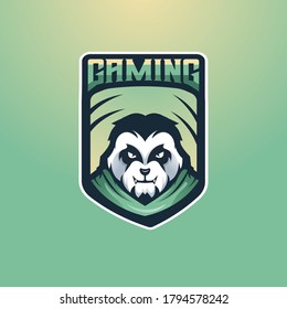 angry head mascot of panda, concept style for sport logo, gaming, badge, emblem and t shirt printing
