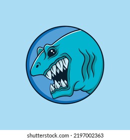 the angry head shark illustration