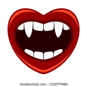 Angry heart on a white background