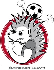 Angry hedgehog football emblem