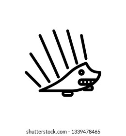 Angry hedgehog outline icon. vector animal illustration isolated