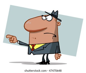 Angry Hispanic Guy Pointing The Blame