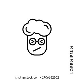 Angry and Holding Temper Emoticon boy, man Icon Vector Illustration. Outline Style. Confounded Emoji (Emoticon) Icon / Vector - In Line / Stroke Design