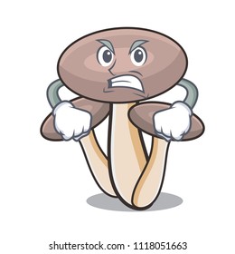 Angry honey agaric mushroom mascot cartoon