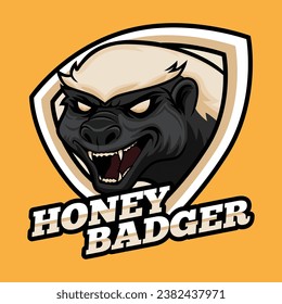 Angry Honey Badger Logo Mascot by Himawan Rush X