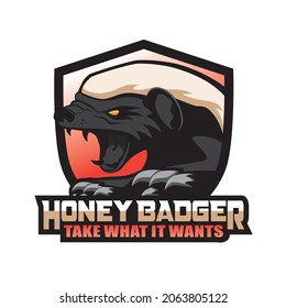 Angry Honey Badger Mascot Vector Design