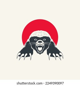 angry honey badger vector logo