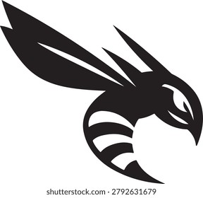 Angry Hornet Mascot Logo Stylized Wasp Vector Illustration for Sports Teams