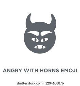 Angry With Horns emoji icon. Angry With Horns emoji design concept from Emoji collection. Simple element vector illustration on white background.