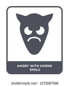 angry with horns emoji icon vector on white background, angry with horns emoji trendy filled icons from Emoji collection, angry with horns emoji simple element illustration