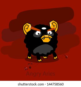 Angry horoscope: Aries. Vector