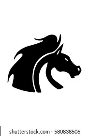 Angry horse face icon, Vector
