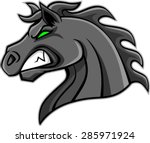 angry horse head mascot, vector illustration